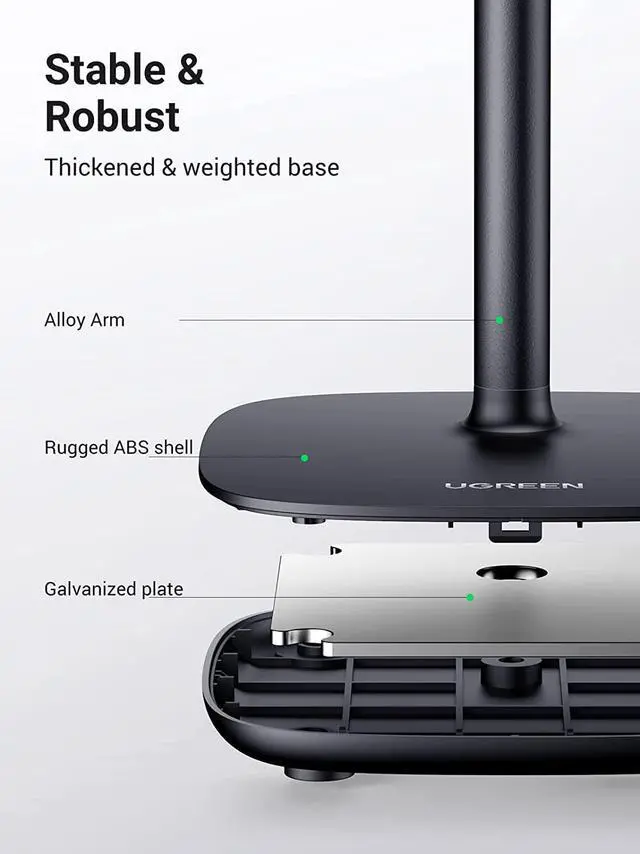 Alt view image 5 of 7 - UGREEN Phone Stand Cell Phone Holder Desk Compatible for iPhone 13 12 Pro Max 11 SE XS XR 8 Plus 6 7 Cellphone Stand Office Adjustable Mobile Phone Holder Black