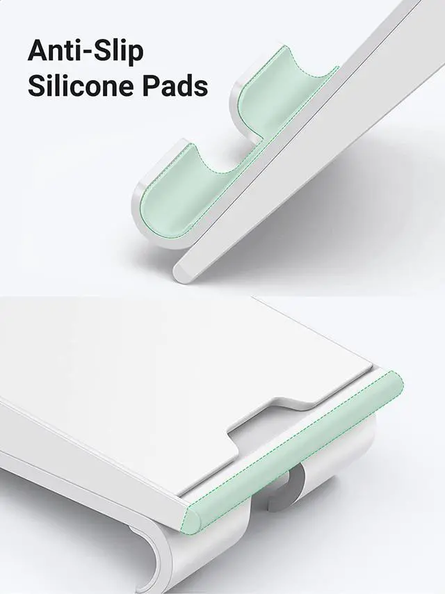 Alt view image 5 of 7 - UGREEN Tablet Stand Holder Foldable Desktop Stand Protable Holder Adjustable Charging Dock Compatible for Phones, iPad, iPad Pro 11 Inch, iPad Mini 5 4 3 2, iPad Air, Nintendo Switch White