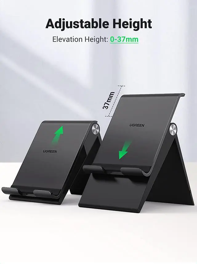 Alt view image 2 of 7 - UGREEN Tablet Stand Holder Foldable Desktop Stand Protable Holder Adjustable Charging Dock Compatible for Phones, iPad, iPad Pro 11 Inch, iPad Mini 5 4 3 2, iPad Air, Nintendo Switch Black