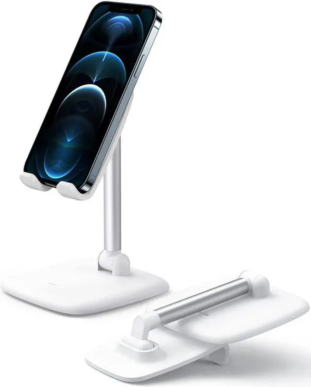 Main image of UGREEN Cell Phone Stand Holder Mobile Phone Dock Foldable Compatible for iPhone 13 12 Pro Max 11 SE XS XR 8 Plus 6 7 5 (White)