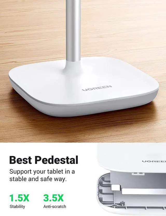 Alt view image 5 of 7 - UGREEN Tablet Stand Holder for Desk Height Adjustable Stand Aluminum Alloy Cradle Desktop Tablet Mount Dock Compatible with iPad Pro 12.9, iPad Air Mini 5 4 3, Nintendo Switch, eBook Reader