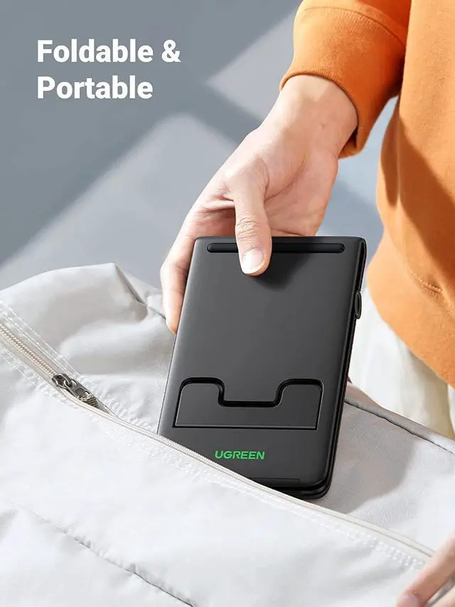 Alt view image 3 of 7 - UGREEN Tablet Stand Holder Adjustable Desktop Portable Stand Dock Foldable Tablet Stand Compatible for Phones, iPad, iPad Pro 11 Inch, iPad Mini 5 4 3 2, iPad Air, Nintendo Switch Black