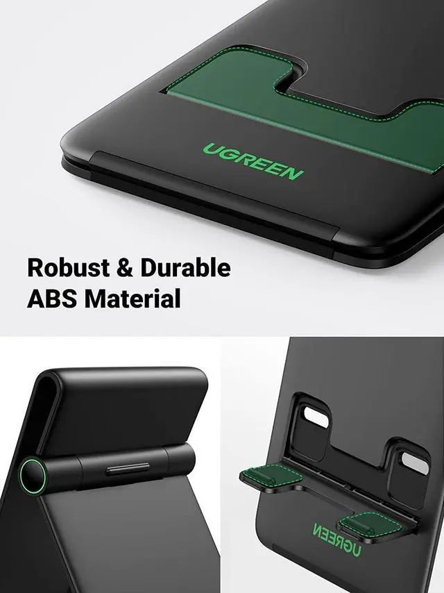 Alt view image 5 of 7 - UGREEN Tablet Stand Holder Adjustable Desktop Portable Stand Dock Foldable Tablet Stand Compatible for Phones, iPad, iPad Pro 11 Inch, iPad Mini 5 4 3 2, iPad Air, Nintendo Switch Black