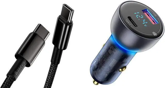 Main image of USB C to USB C Cable 100W and USB C Car Charger 65W