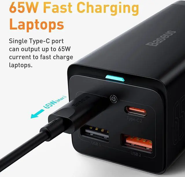 Alt view image 5 of 7 - Baseus 65W USB C Charging Station with 100W Cable & 65W Fast USB Car Charger, Fast Charging Charger Set Compatible with iPhone/iPad/Galaxy/Laptops/MacBook, Suitable for Family, Travel, Office