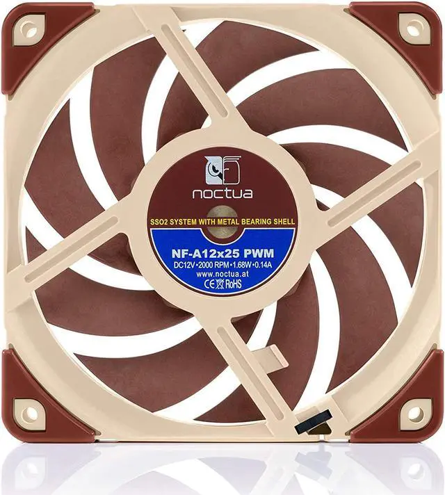 Alt view image 5 of 7 - Noctua 480mm AIO Upgrade Bundle (4X NF-A12x25 PWM 120mm Fans Plus 1x NT-H2 Thermal Paste)
