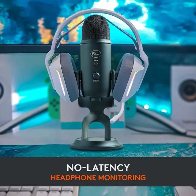Alt view image 5 of 7 - Blue Yeti USB Microphone for Recording, Streaming, Gaming, Podcasting on PC and Mac, Condenser Mic for Laptop or Computer with Blue VO!CE Effects, Adjustable Stand, Plug and Play \u2013 Blackout