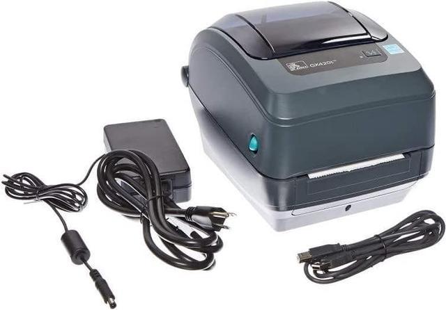 Refurbished: Zebra GX420t Thermal Transfer Desktop Printer for Labels,  Receipts, Barcodes, Tags, and Wrist Bands Print Width of in USB,  Serial, and Parallel Port Connectivity (Renewed)