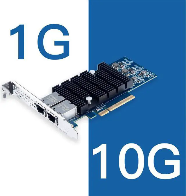 Alt view image 4 of 7 - 10Gb PCI-E Network Card NIC, Dual RJ45 Ports, Compare to Intel X540-T2, with Intel X540-BT2 Chip, PCI Express X8, 10Gbase-T LAN Adapter Support Windows Server/Windows/Linux/VMware