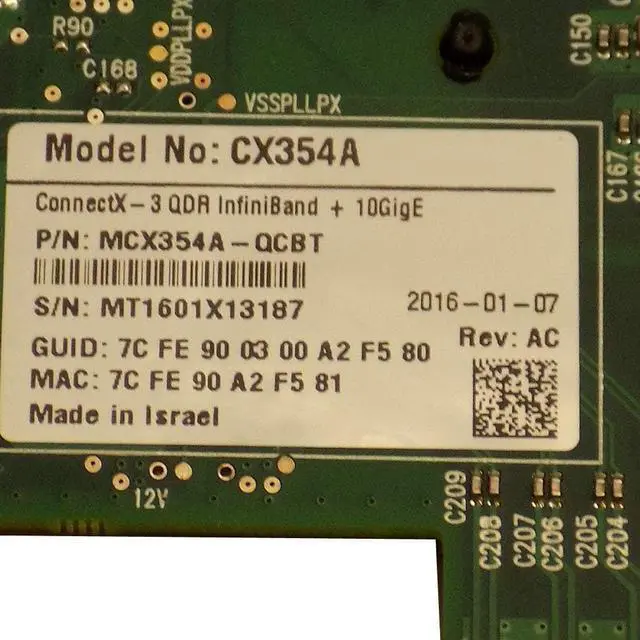 Alt view image 2 of 4 - Mellanox Technologies ConnectX-3 10 Gigabit Ethernet Card MCX354A-QCBT