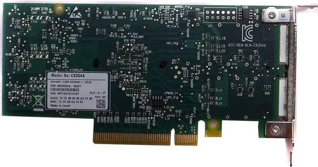 Alt view image 3 of 4 - Mellanox Technologies ConnectX-3 10 Gigabit Ethernet Card MCX354A-QCBT