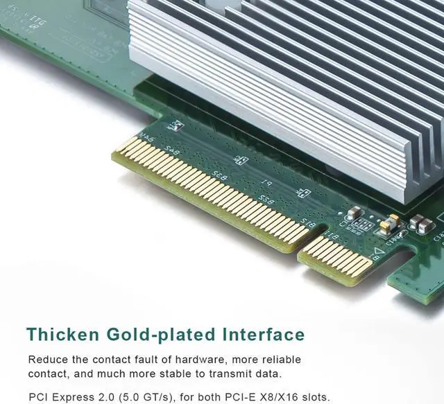 Alt view image 3 of 7 - 10Gb PCI-E Network Adapter Card (NIC) Compare to Intel X710-DA2, Dual SFP+ Port, with Intel X710-BM2 Chipset, PCI Express x8, 10Gb PCI-E Ethernet LAN Adapter Support Windows Server/Linux/VMware