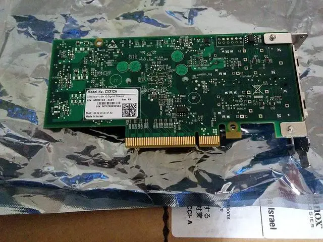 Alt view image 2 of 2 - Mellanox MCX312A-XCBT ConnectX -3 Ethernet Single and Dual SFP+ Port Adapter Card (MCX312A-XCBT)
