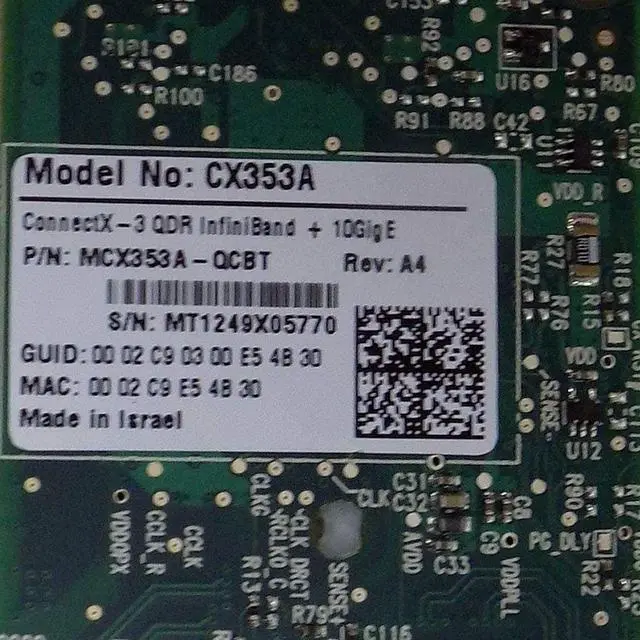 Alt view image 2 of 3 - Mellanox ConnectX-3 VPI - Network adapter - PCI Express 3.0 x8 - 10 GigE, InfiniBand, 40 Gigabit LAN MCX353A-QCBT
