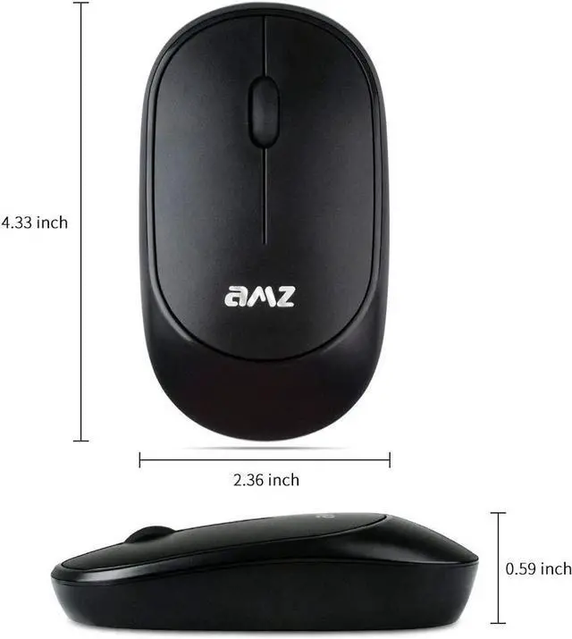 Alt view image 7 of 7 - Wireless Mouse, 2.4G Portable USB Wireless Mouse Computer Mice, Wireless Mouse Rechargeable Slim, 1200DPI Office and Home Cordless Mice for Laptop Mac PC Computer Windows XP/Vista /7/8/10 (Black)