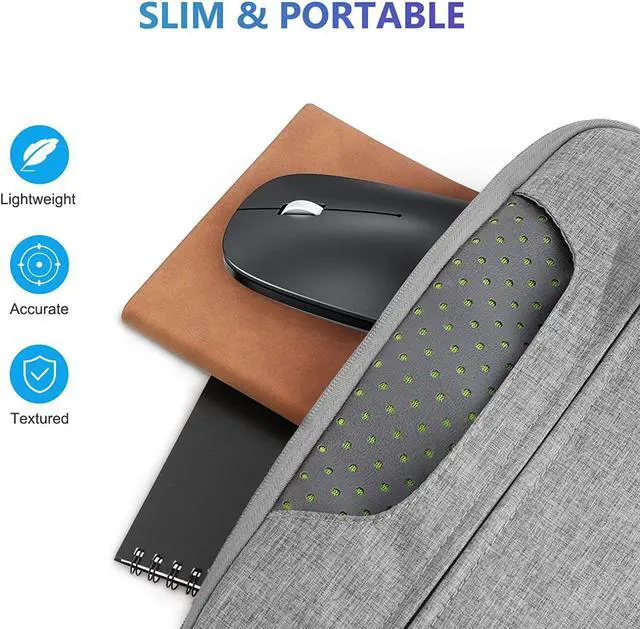 Alt view image 7 of 7 - OMOTON Bluetooth Mouse for iPad and iPhone (iPadOS 13/ iOS 13 and Above), Ultra-Thin Wireless Mouse Compatible with Bluetooth Enabled Computer, Laptop, PC, Notebook, and Mac Series, Matte Black