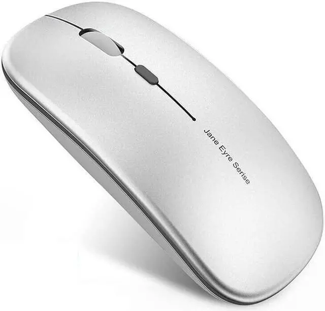 Main image of Q5 Slim Rechargeable Wireless Mouse, 2.4G Portable Optical Silent Ultra Thin Wireless Computer Mouse with USB Receiver and Type C Adapter, Compatible with PC, Laptop, Notebook, Desktop (Silver)