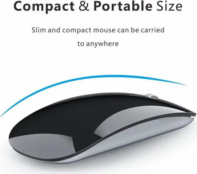 Alt view image 4 of 7 - Uciefy U30 Bluetooth Mouse, Ultra Slim Triple Mode (BT5.1+BT5.1+USB) Rechargeable Wireless Bluetooth Mouse Compatible with iPad, Laptop, MacBook (Black)