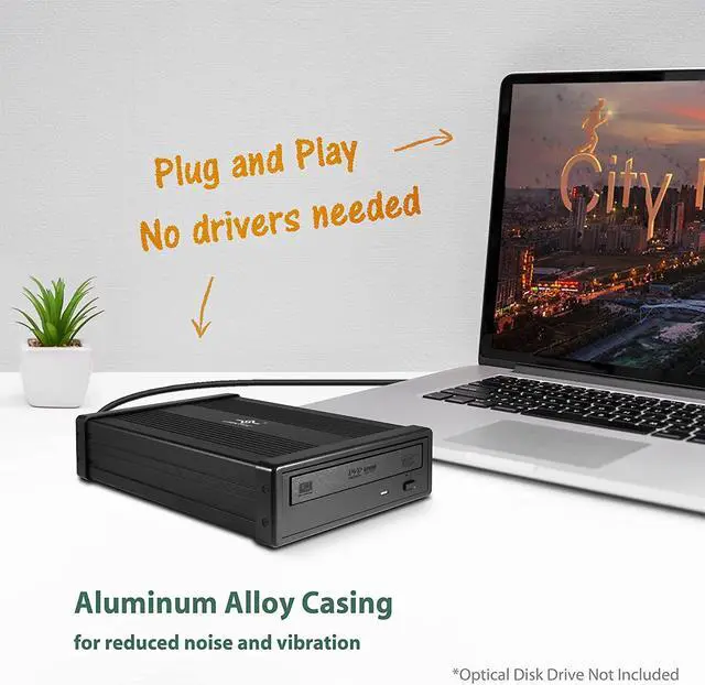 Alt view image 3 of 7 - Vantec NexStar DX2 USB 3.0 External Enclosure Design for 5.25" Blu-Ray/CD/DVD SATA Drive, Second Generation of DX, No Drivers Needed, Aluminum Alloy (NST-540S3-BK)