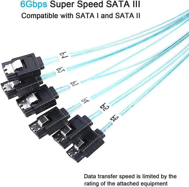 Alt view image 2 of 6 - AdcAudx SATA-III Cable-1M 6Pcs/Set-6Gbps-SATA Cable Replacement for Bitcoin Computer-Server CD DVD Drives Raid HDD-SSD Data Cable (3.3FT)