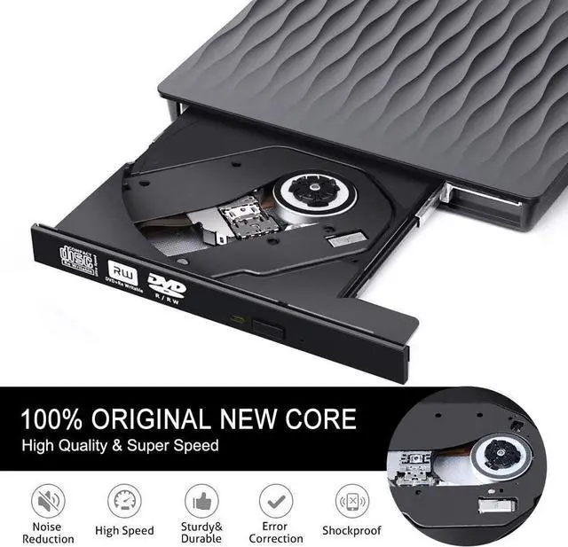 Alt view image 4 of 7 - External CD DVD Drive, USB 3.0 Slim External CD/DVD +/-RW Drive Writer Rewriter Burner, DORISO High Speed Data Transfer External DVD Drive for Laptop/Mac/Desktop/MacOS/Windows10/ 8/7