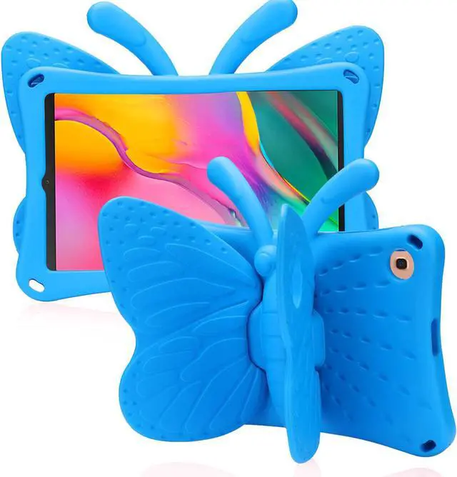 Main image of Samsung Galaxy Tab A 8.4 Kids case Cute Butterfly Case with Stand for Kids Light Weight EVA Rugged Shockproof Heavy Duty Kids Friendly Full Cover for Samsung Tab A 8.4 2021 2020 (Blue)