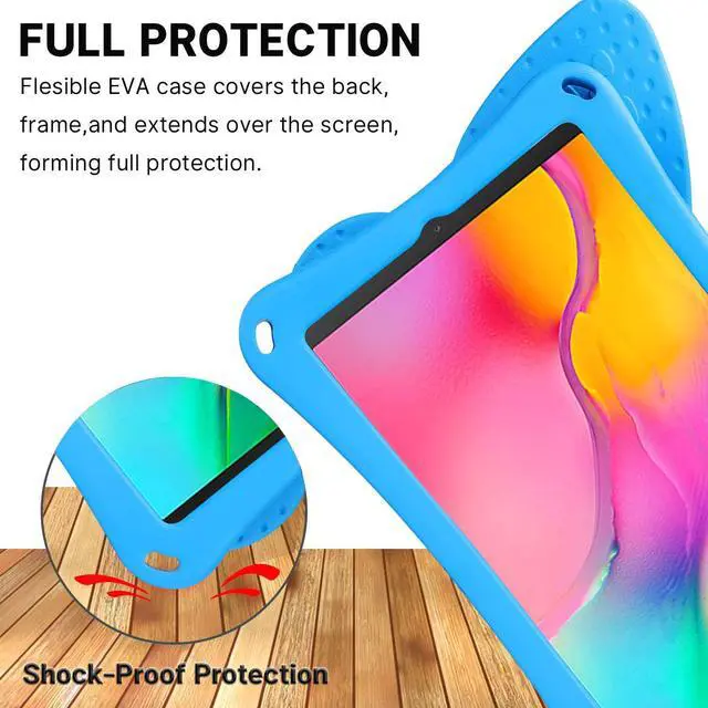 Alt view image 2 of 7 - Samsung Galaxy Tab A 8.4 Kids case Cute Butterfly Case with Stand for Kids Light Weight EVA Rugged Shockproof Heavy Duty Kids Friendly Full Cover for Samsung Tab A 8.4 2021 2020 (Blue)