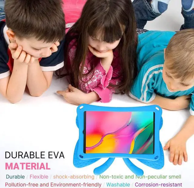 Alt view image 4 of 7 - Samsung Galaxy Tab A 8.4 Kids case Cute Butterfly Case with Stand for Kids Light Weight EVA Rugged Shockproof Heavy Duty Kids Friendly Full Cover for Samsung Tab A 8.4 2021 2020 (Blue)