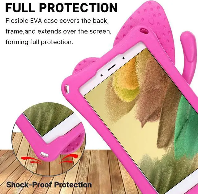 Alt view image 7 of 7 - Moto Tab G20 8.0 2021 Pretty Butterfly Case for Kids Girl Light Safe EVA Foam Full Cover Sturdy Moto Tab G20 Kids case with Stand Pencil Holder Shockproof Rugged case for Motorola Tab G20 (Rose)