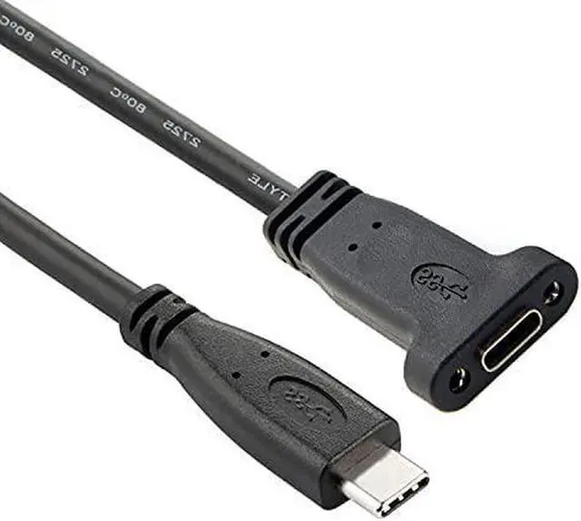 Main image of USB-C USB 3.1 Type C Male to Female Data Extension Cable with Panel Mount Screw Hole