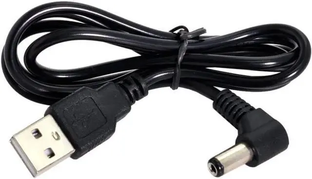 Alt view image 3 of 7 - USB 2.0 Type A Male to Right Angled 90 Degree 5.5 x 2.1mm DC 5V Power Plug Barrel Connector Charge Cable 100cm