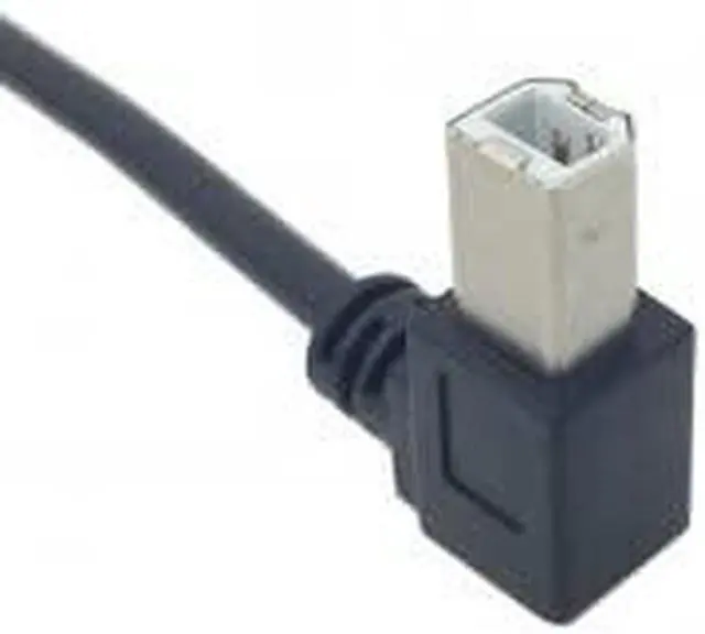 Alt view image 4 of 6 - USB 2.0 Type B Male to Type B Female Extension Cable with Screws for Panel Mount 50cm 90 Degree Left Angled