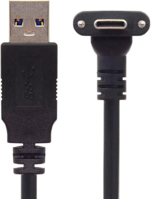 Alt view image 4 of 7 - USB 3.1 Type-C Dual Screw Locking Down Up Angled to Standard USB3.0 Data Cable 90 Degree for Camera (120cm)