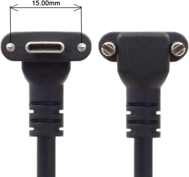 Alt view image 7 of 7 - USB 3.1 Type-C Dual Screw Locking Down Up Angled to Standard USB3.0 Data Cable 90 Degree for Camera (120cm)