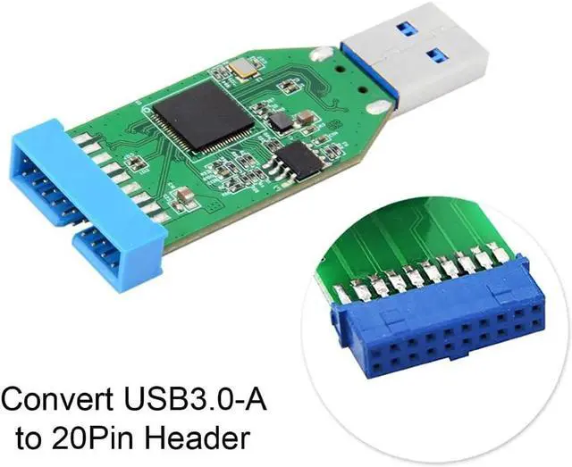 Alt view image 4 of 7 - USB 3.0 Type A Male to 20 Pin Female Motherboard Header Hub & 20 Pin Male to Dual USB3.0 Female Adapter