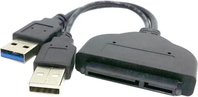 Alt view image 3 of 7 - Cablecc USB 3.0 to SATA 22pin 2.5 Hard Disk to 2 in 1 Combo Mini PCI- E 2 Lane M.2 NGFF & mSATA SSD Adapter Converter