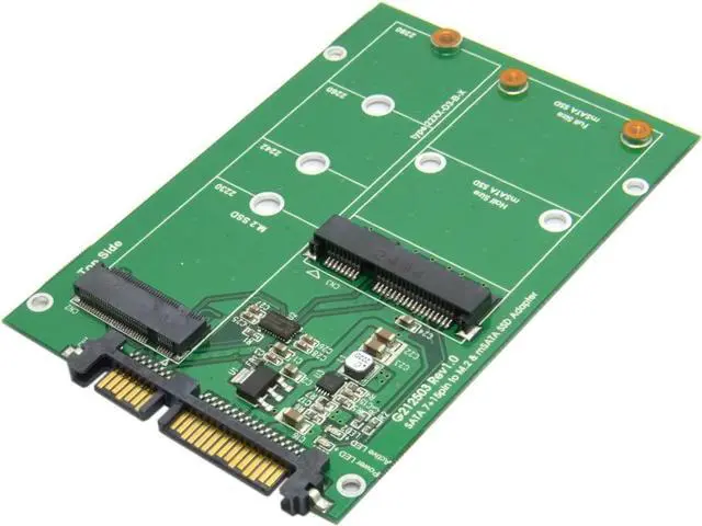 Alt view image 6 of 7 - Cablecc USB 3.0 to SATA 22pin 2.5 Hard Disk to 2 in 1 Combo Mini PCI- E 2 Lane M.2 NGFF & mSATA SSD Adapter Converter