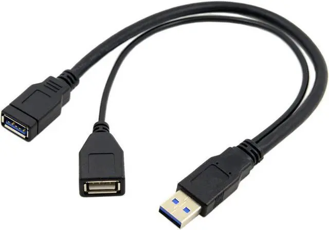 Main image of USB 3.0 Male to Dual USB Female Extra Power Data Extension Cable for 2.5" Mobile Hard Disk