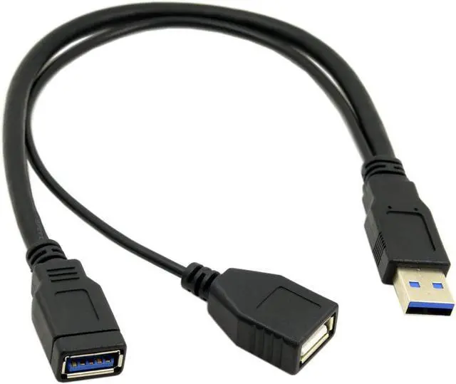 Alt view image 3 of 6 - USB 3.0 Male to Dual USB Female Extra Power Data Extension Cable for 2.5" Mobile Hard Disk