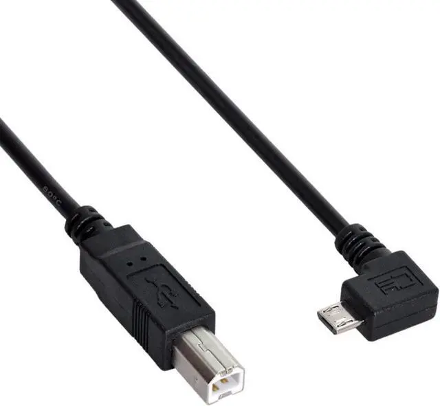 Main image of Micro USB to Printer Cable,Micro USB OTG 90 Degree Right Angled to USB Type B Printer Scanner Hard Disk Cable 30cm