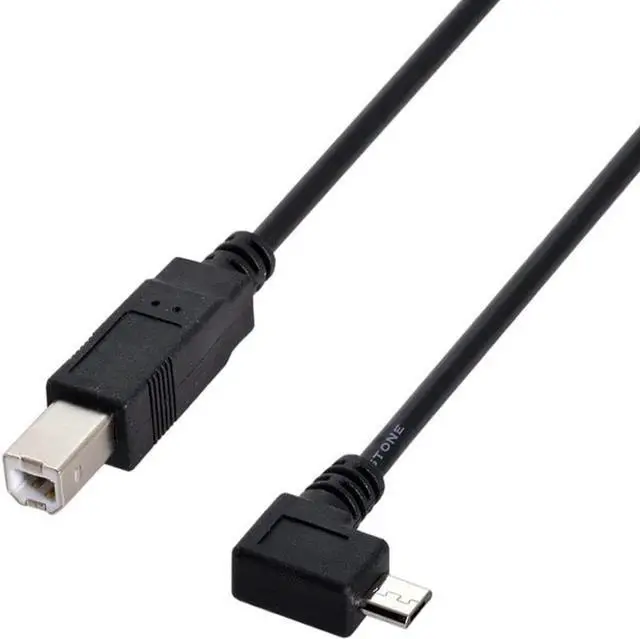 Alt view image 3 of 6 - Micro USB to Printer Cable,Micro USB OTG 90 Degree Right Angled to USB Type B Printer Scanner Hard Disk Cable 30cm