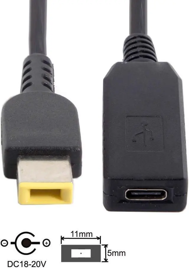 Alt view image 5 of 7 - USB 3.1 Type C USB-C to Rectangle 11.0x4.5mm PD 65W Emulator Trigger Cable for Laptop Thinkpad X1 Carbon X240 X250 Square Power Charge 65W PD USB Type-C