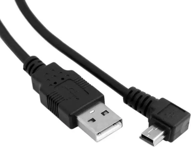 Alt view image 5 of 7 - Mini USB Cable USB 2.0 Male to Mini USB 5 Pin Male 90 Degree Left Angled Charging Data Transfer Extension Cable 1.8M