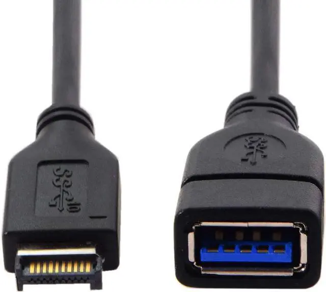 Alt view image 3 of 7 - USB 3.1 Front Panel Header to USB 3.0 Type-A Female Extension Cable 20cm Type-E IDC Connector