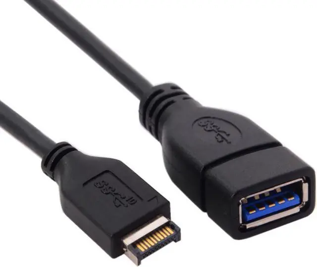 Alt view image 4 of 7 - USB 3.1 Front Panel Header to USB 3.0 Type-A Female Extension Cable 20cm Type-E IDC Connector