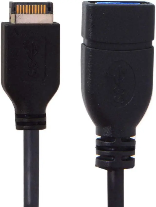 Alt view image 5 of 7 - USB 3.1 Front Panel Header to USB 3.0 Type-A Female Extension Cable 20cm Type-E IDC Connector