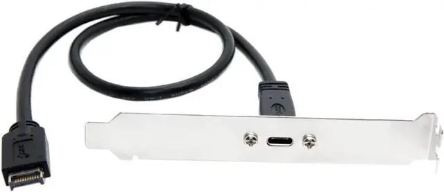 Alt view image 2 of 7 - USB 3.1 Type-E Front Panel Header Male to USB-C Type-C Female Extension Cable with Panel Mount Screw 40cm