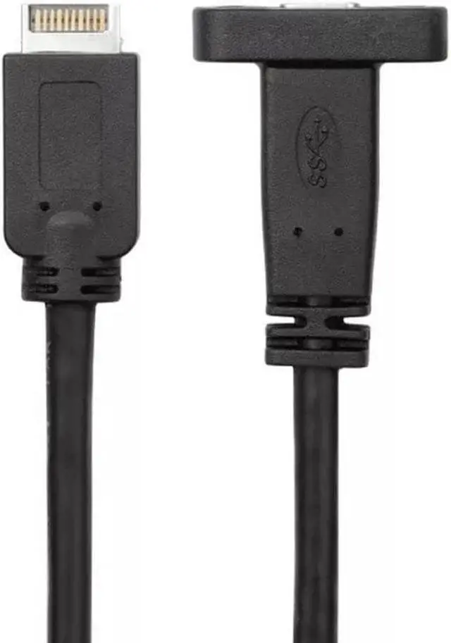 Alt view image 5 of 7 - USB 3.1 Type-E Front Panel Header Male to USB-C Type-C Female Extension Cable with Panel Mount Screw 40cm