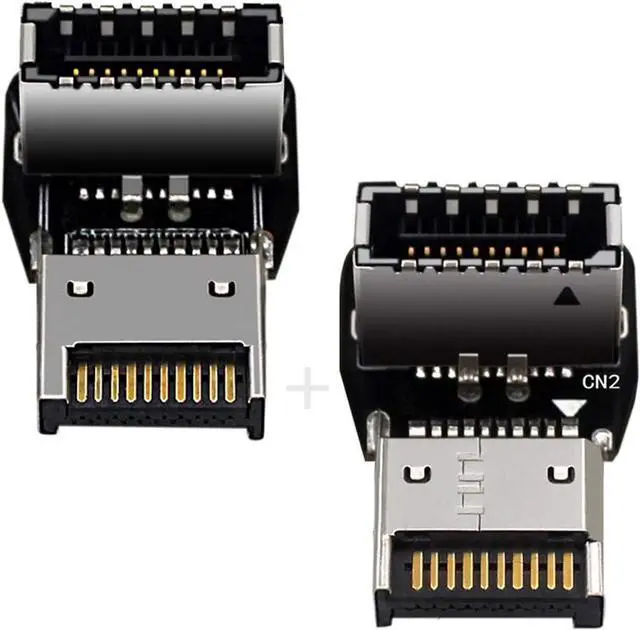 Main image of 2pcs Type-E USB 3.1 Front Panel Header Male to Female Motherboard Extension Data Adapter