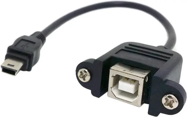 Main image of Mini USB 5pin Male to USB B Female Panel Mount Type Cable 20cm with Screws